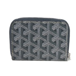 GOYARD Coin Case Matignon Purse Zip Round Card Current Herringbone Grey Men's