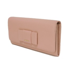 Miu Miu Miu Madras Fiocco Long Wallet, Flap Bi-fold, Ribbon, Orchid Pink, 5MH109 2EW7 F0615, Women's, Long, Billfold