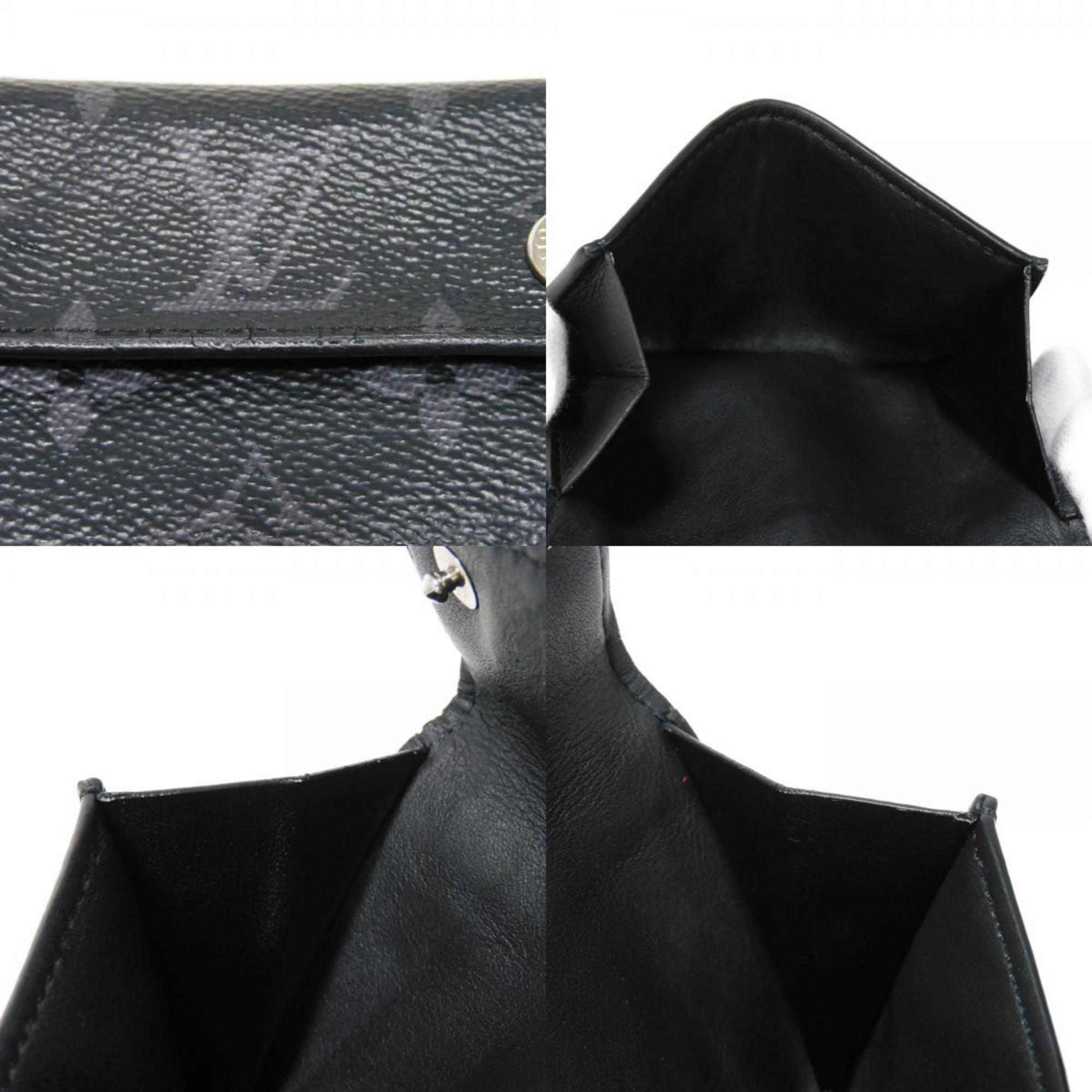 Louis Vuitton LOUIS VUITTON Tri-fold wallet Discovery Compact Wallet Black RFID Monogram Eclipse Noir M67630 Men's Billfold