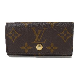 Louis Vuitton LOUIS VUITTON Key Case Multicle 4 LV Flower 4-Row Brown Snap Button RFID IC Chip Monogram Maroon M62631 Men's Women's