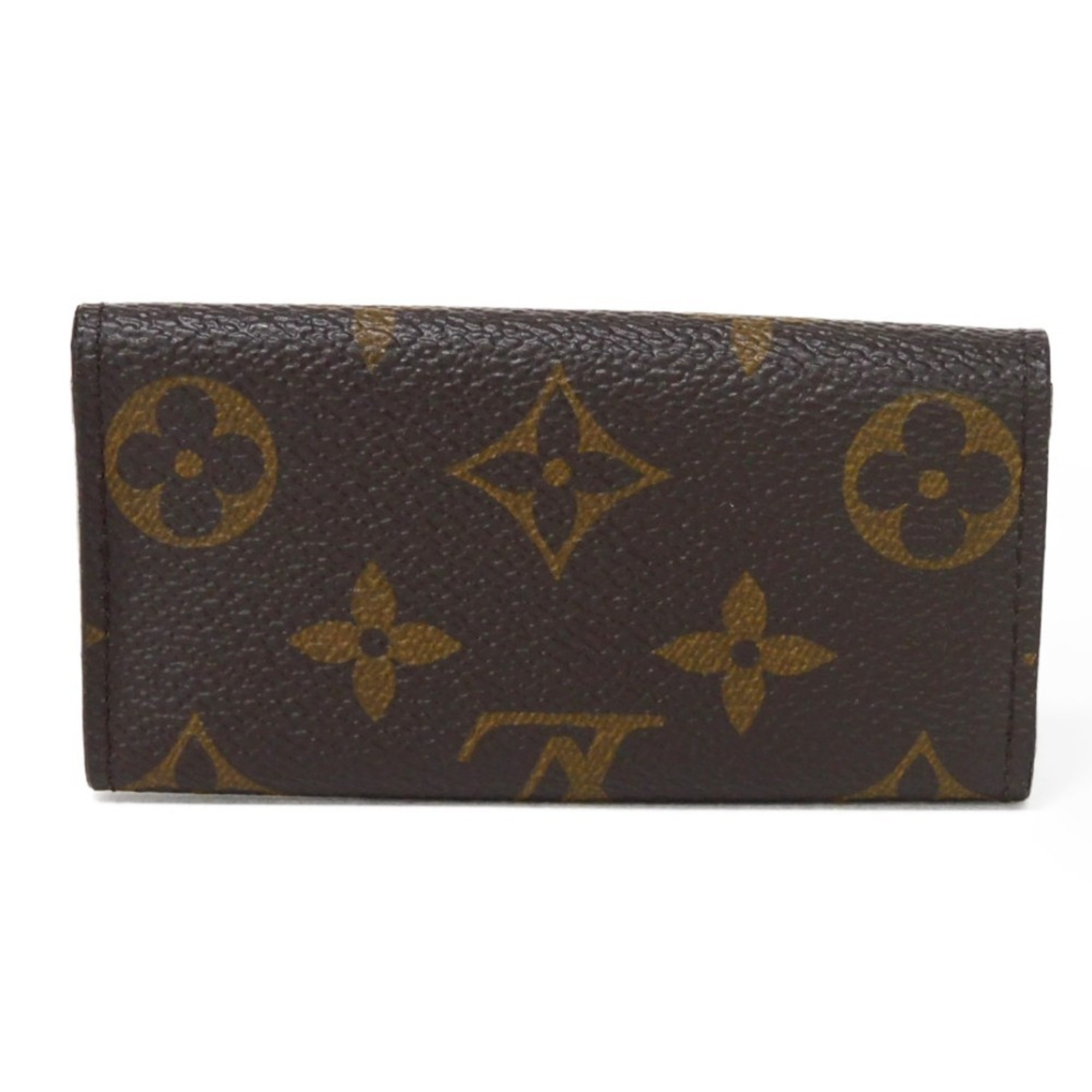 Louis Vuitton LOUIS VUITTON Key Case Multicle 4 LV Flower 4-Row Brown Snap Button RFID IC Chip Monogram Maroon M62631 Men's Women's