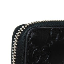 GUCCI Long Wallet Durian Zip Around Embossed Calfskin GG Shima Black 473928 CWC1N 1000 Men's Billfold