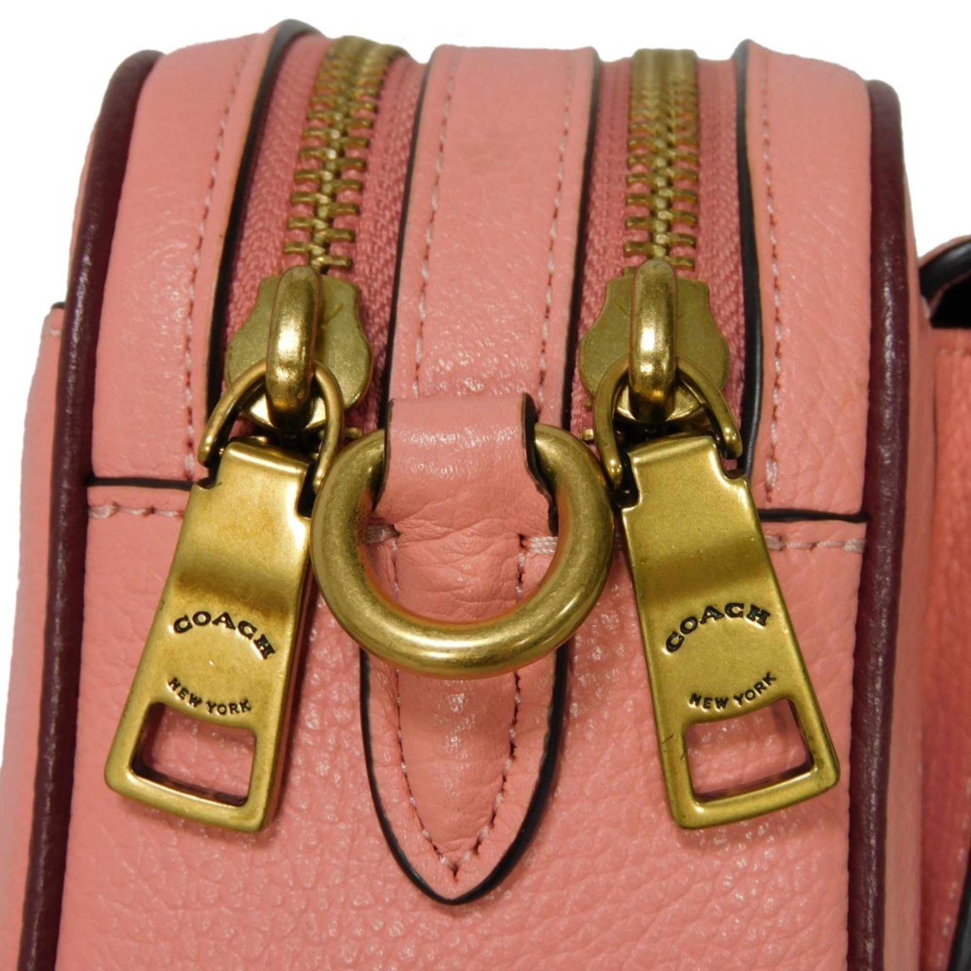 Coach COACH Shoulder Bag Willow Camera C Mark Color Block Bicolor Candy Pink C0695 Women's