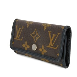 Louis Vuitton LOUIS VUITTON Key Case Multicle 6 LV Flower Brown Black 6-Row Monogram Macassar Noir M60165 Men's