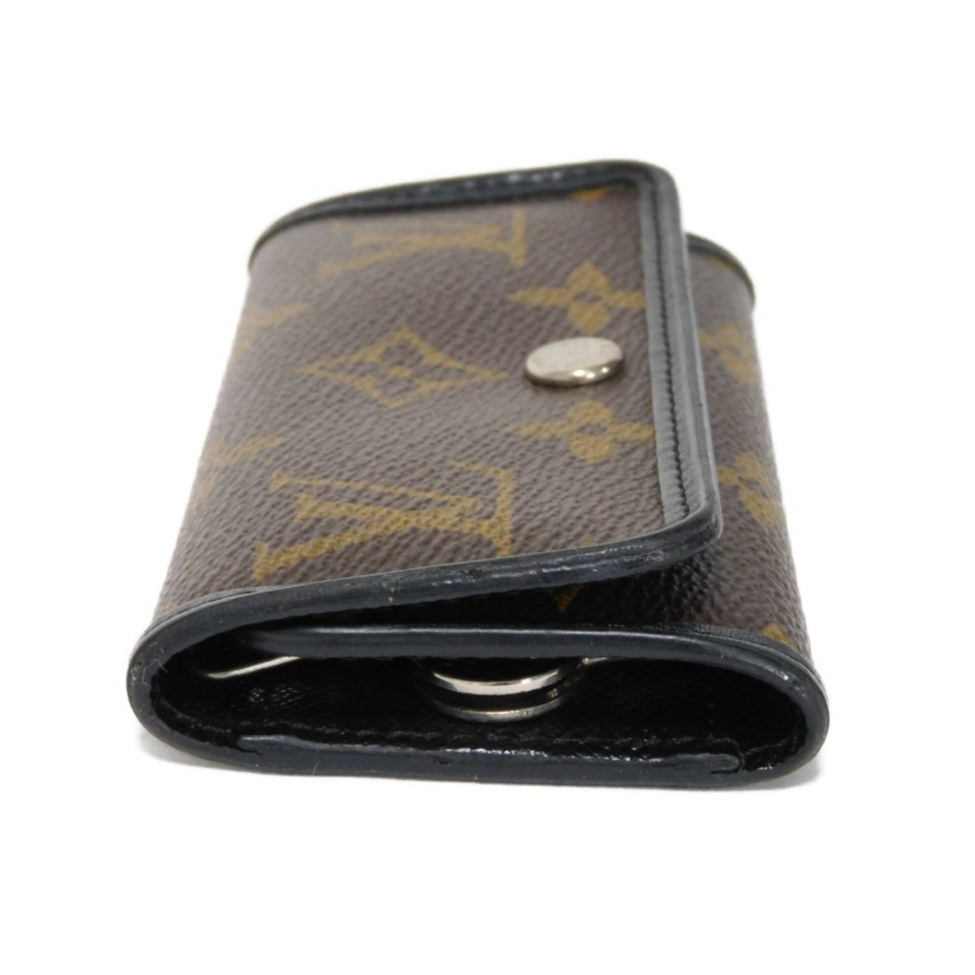 Louis Vuitton LOUIS VUITTON Key Case Multicle 6 LV Flower Brown Black 6-Row Monogram Macassar Noir M60165 Men's