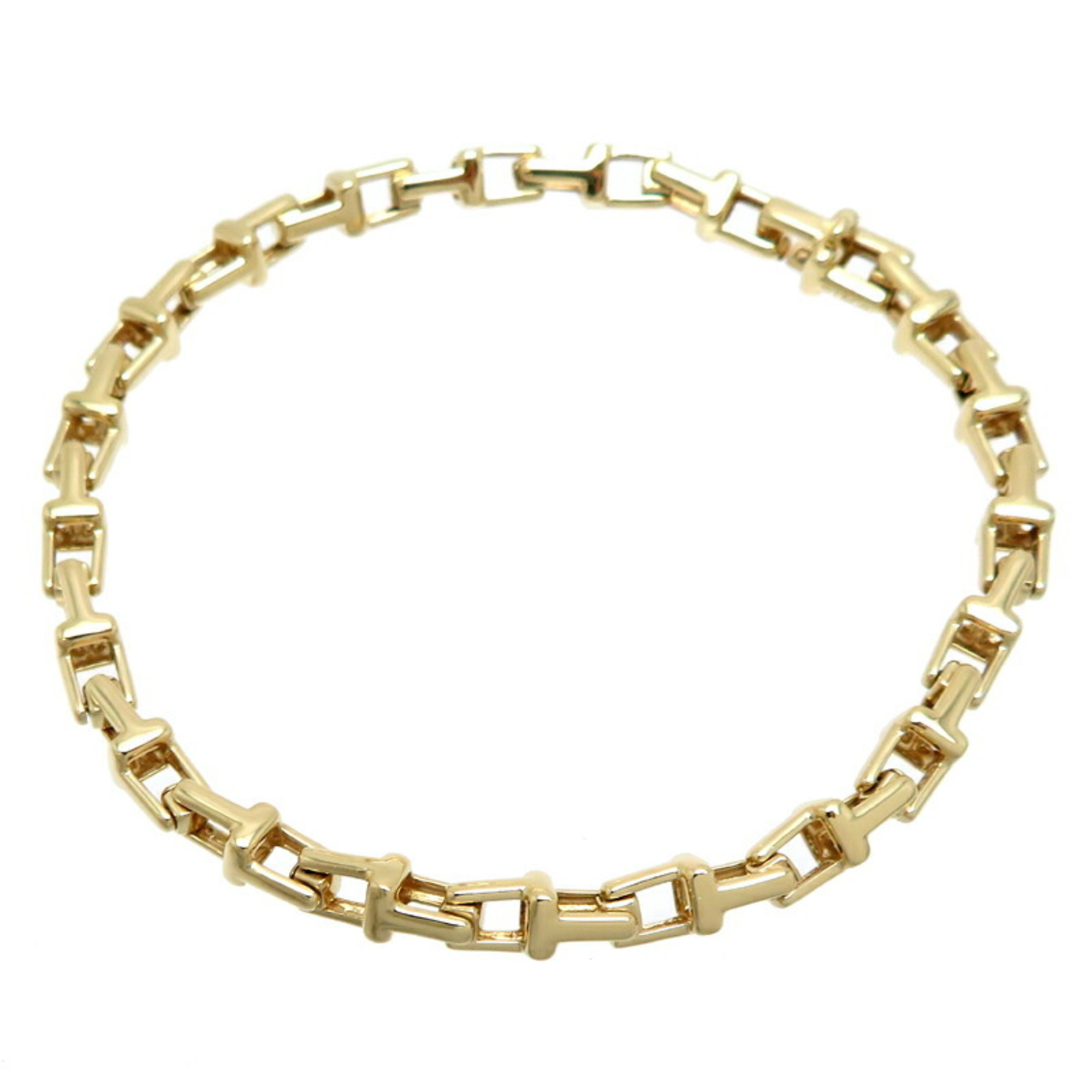 Tiffany T narrow chain women's and men's bracelet 750 yellow gold