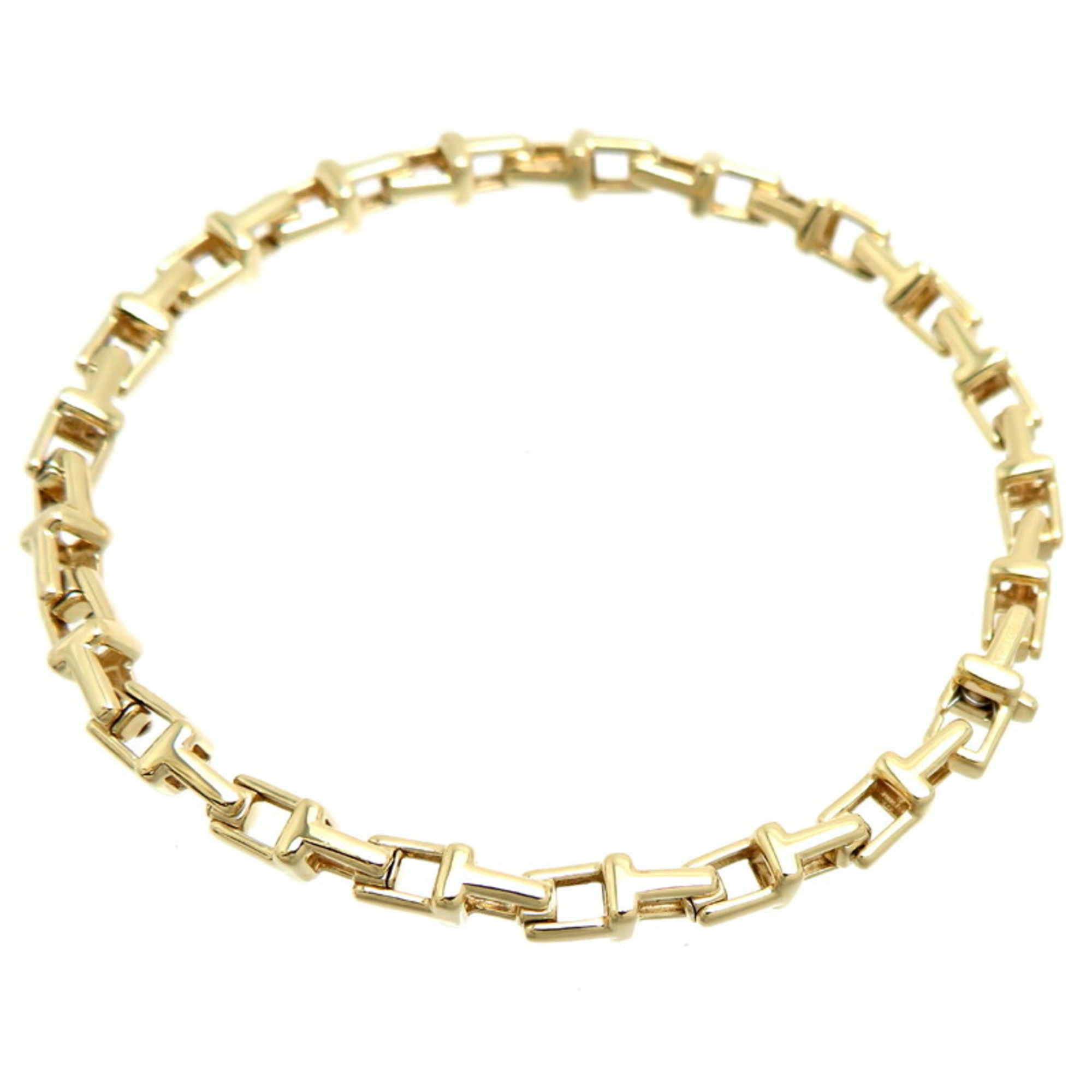 Tiffany T narrow chain women's and men's bracelet 750 yellow gold