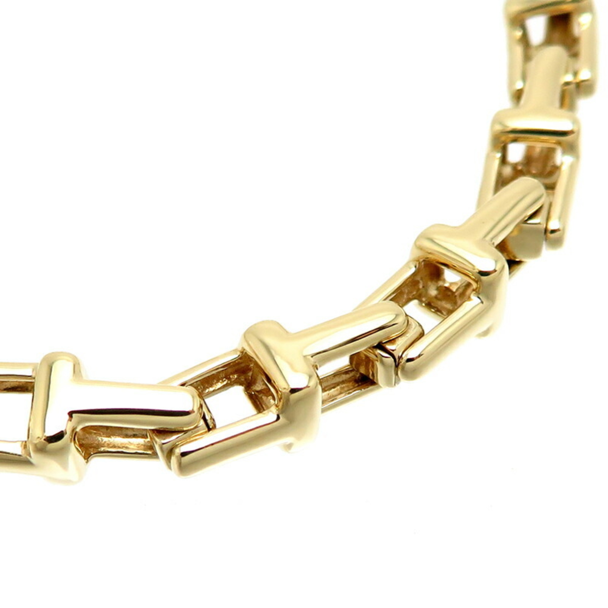 Tiffany T narrow chain women's and men's bracelet 750 yellow gold