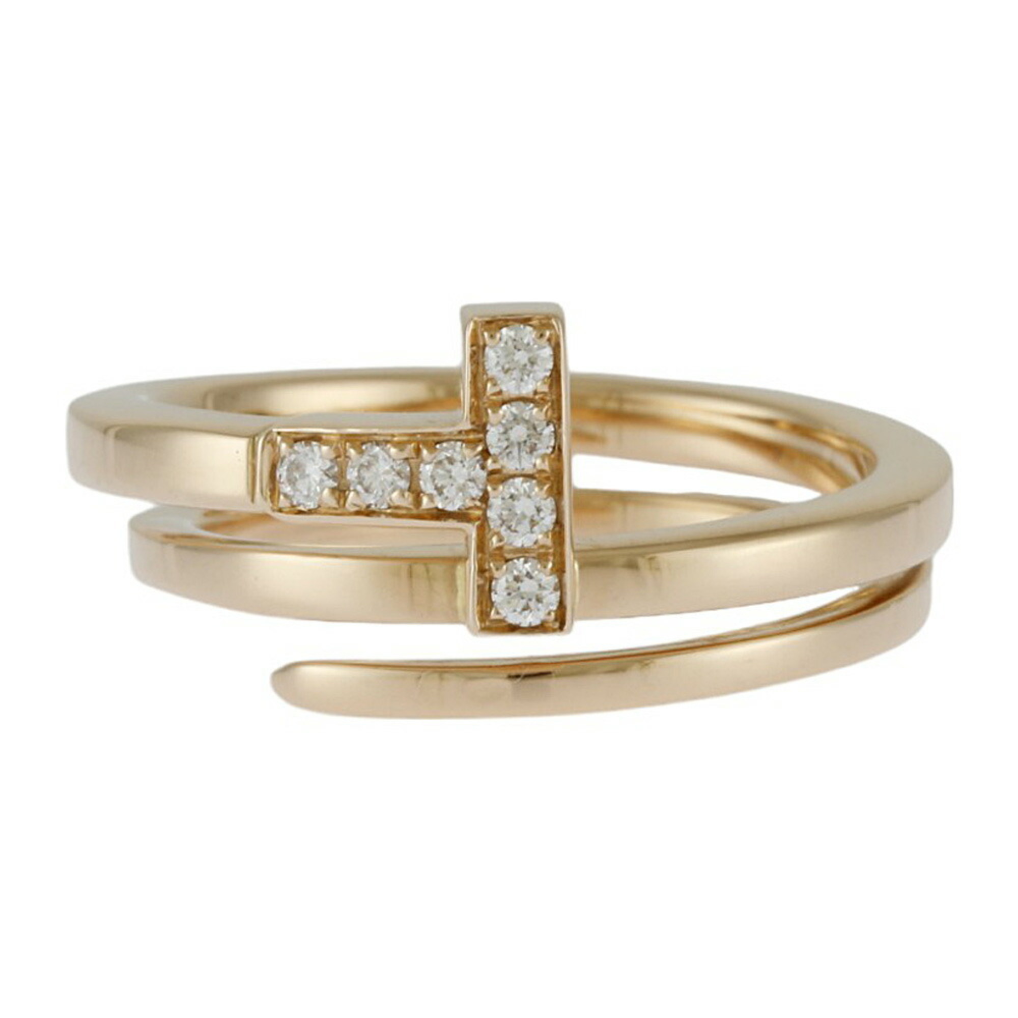 Tiffany T Square Wrap Ring, Size 12.5, 18K Gold, Diamond, Women's, TIFFANY&Co.