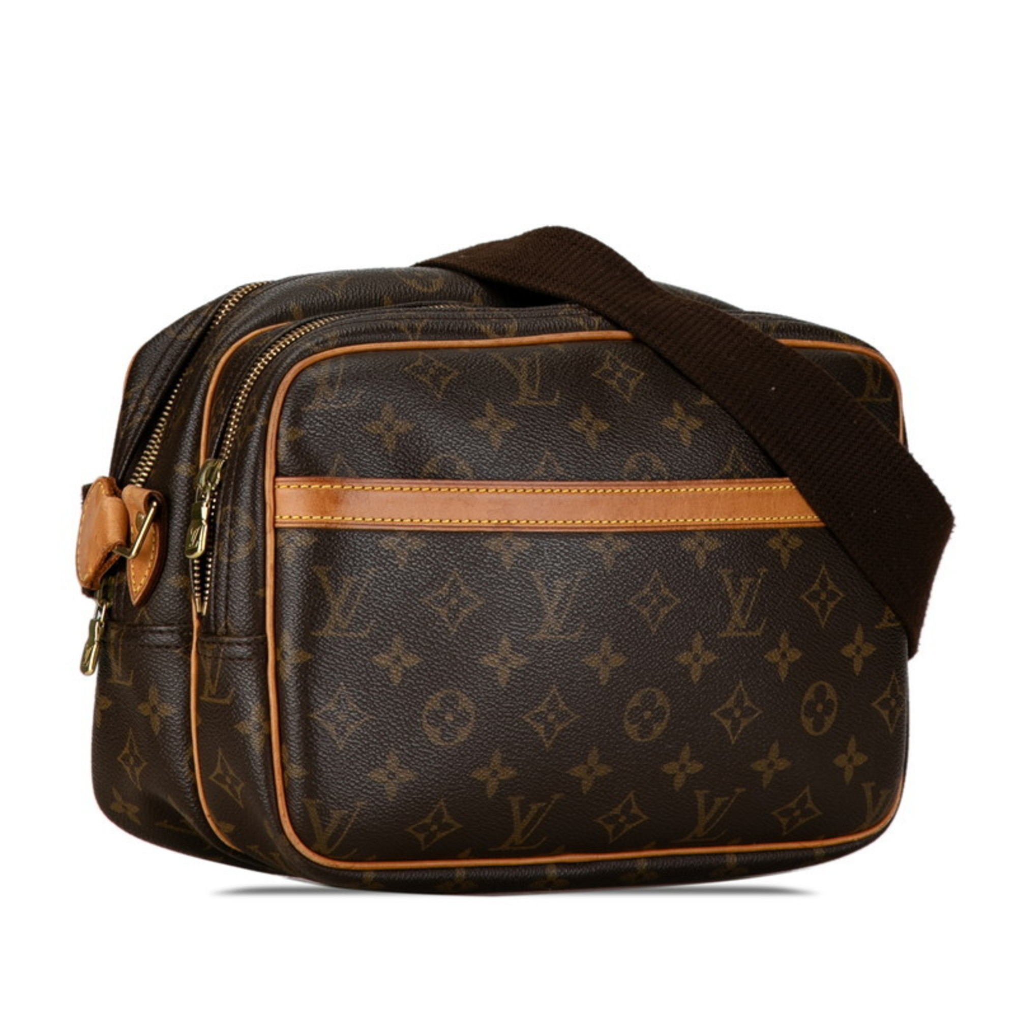 Louis Vuitton Monogram Reporter PM Shoulder Bag M45254 Brown PVC Leather Women's LOUIS VUITTON