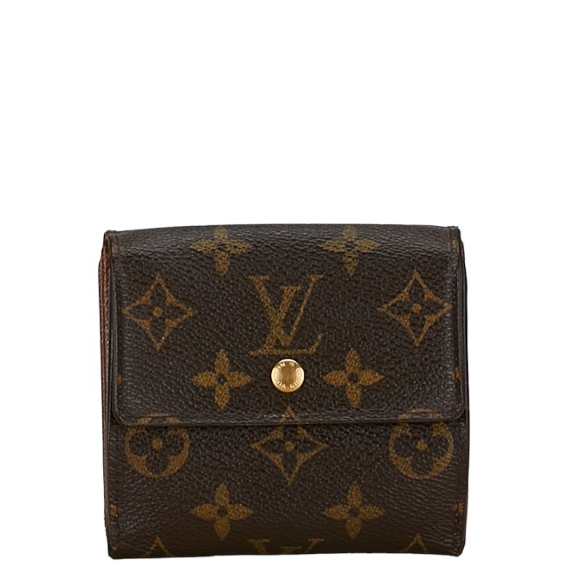 Louis Vuitton Monogram Portefeuille Elise Bi-fold Wallet M61654 Dark Brown PVC Leather Women's LOUIS VUITTON