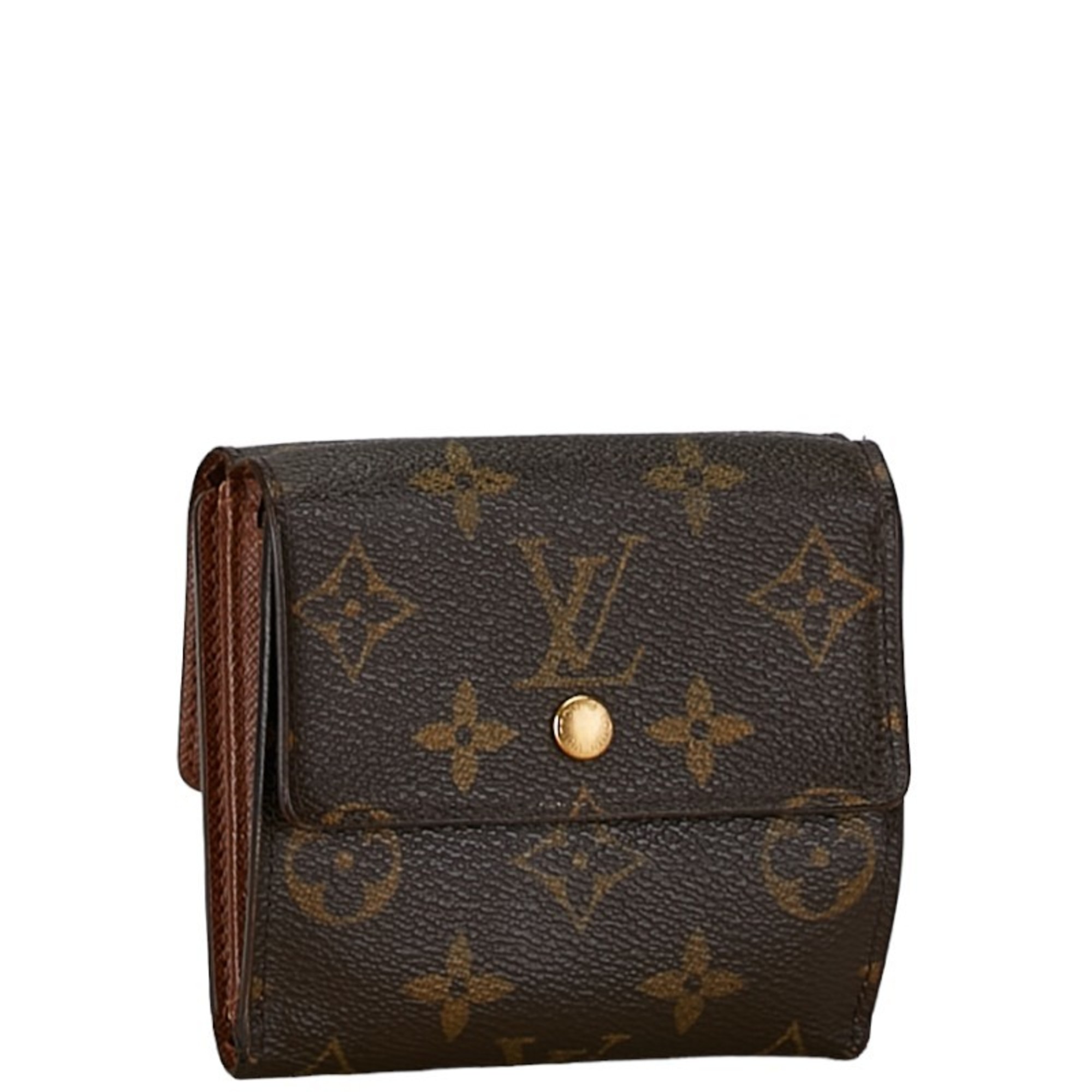 Louis Vuitton Monogram Portefeuille Elise Bi-fold Wallet M61654 Dark Brown PVC Leather Women's LOUIS VUITTON