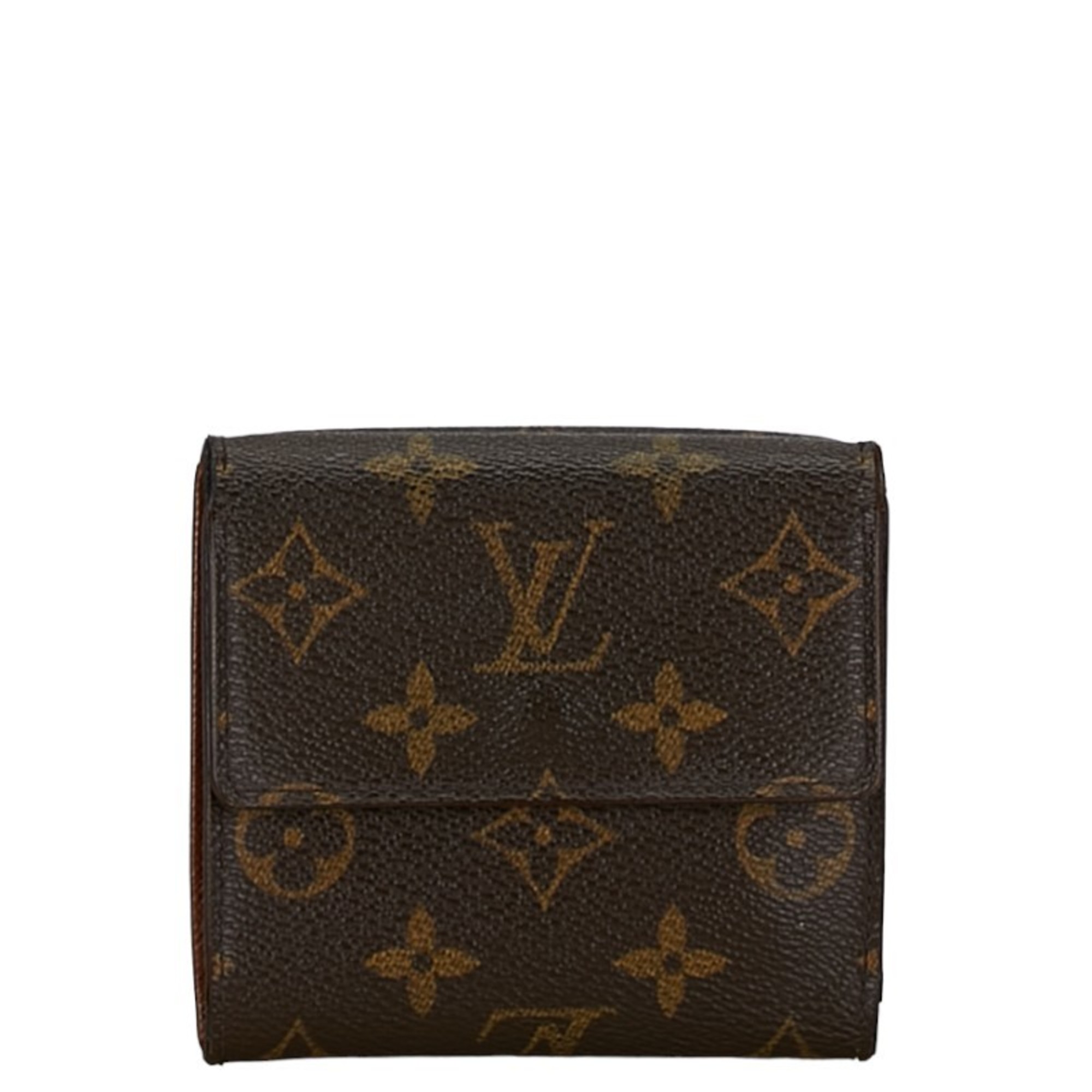 Louis Vuitton Monogram Portefeuille Elise Bi-fold Wallet M61654 Dark Brown PVC Leather Women's LOUIS VUITTON