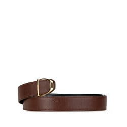 Hermes Etrivier D-buckle belt size: 90 brown gold leather women's HERMES