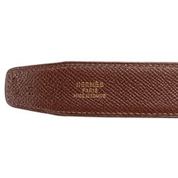 Hermes Etrivier D-buckle belt size: 90 brown gold leather women's HERMES