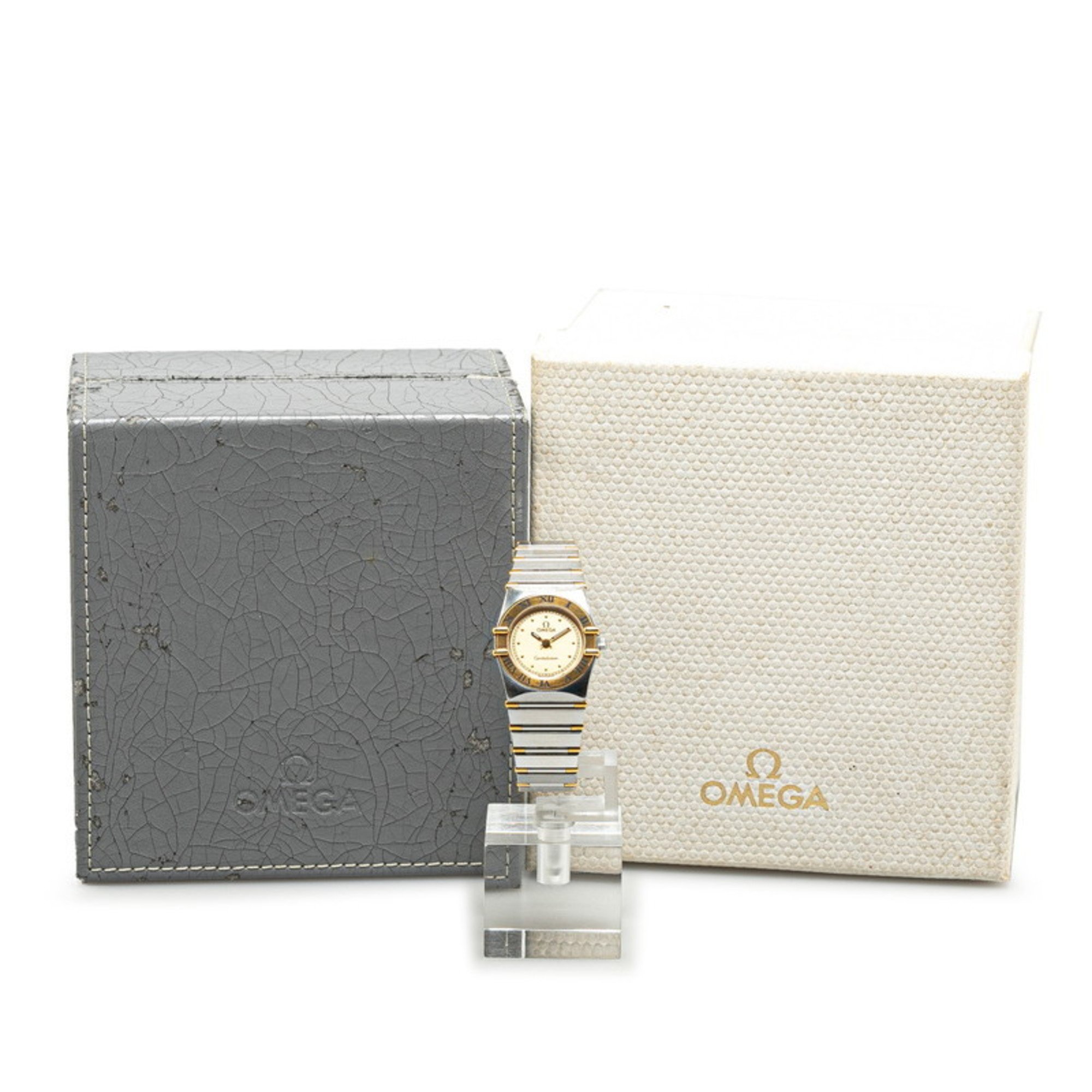 OMEGA Constellation Watch 1270.10.00 Quartz Gold Dial Stainless Steel Ladies