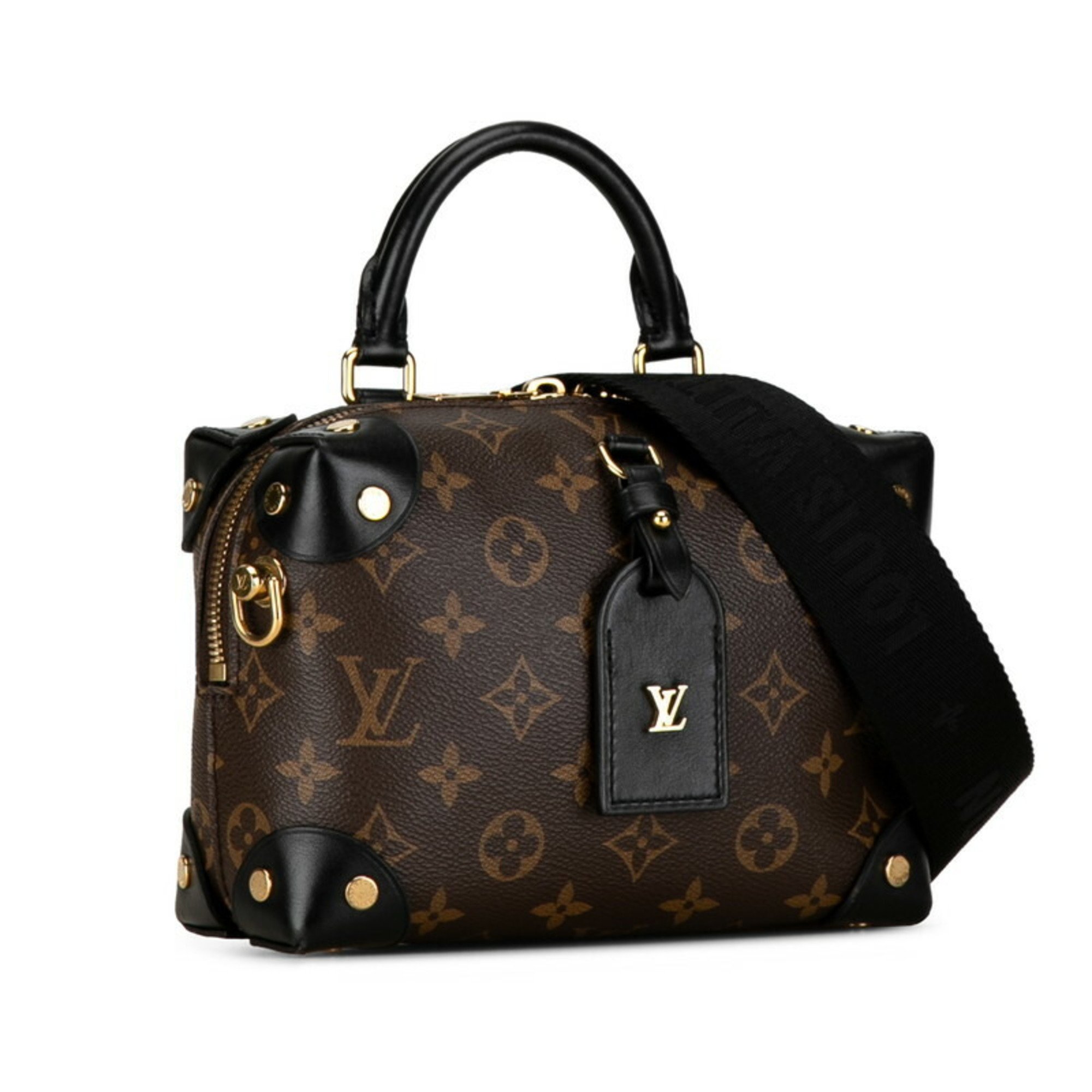 Louis Vuitton Monogram Petite Malle Souple Handbag Shoulder Bag M45571 Brown PVC Leather Women's LOUIS VUITTON