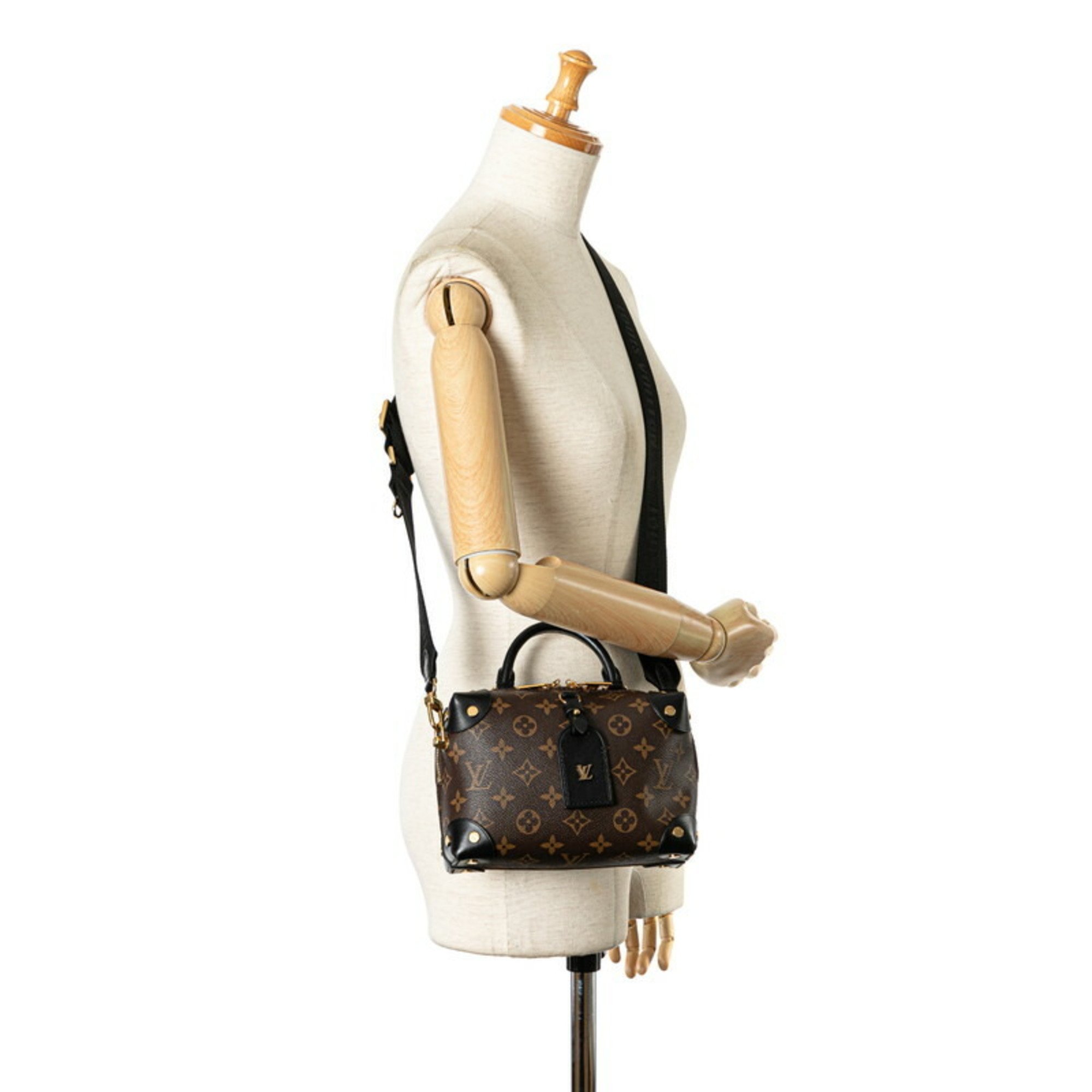 Louis Vuitton Monogram Petite Malle Souple Handbag Shoulder Bag M45571 Brown PVC Leather Women's LOUIS VUITTON