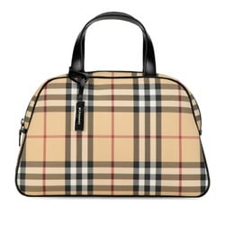 Burberry Nova Check Handbag Shoulder Bag Beige Black PVC Leather Women's BURBERRY