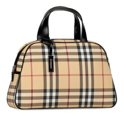 Burberry Nova Check Handbag Shoulder Bag Beige Black PVC Leather Women's BURBERRY