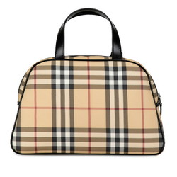 Burberry Nova Check Handbag Shoulder Bag Beige Black PVC Leather Women's BURBERRY