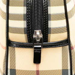 Burberry Nova Check Handbag Shoulder Bag Beige Black PVC Leather Women's BURBERRY