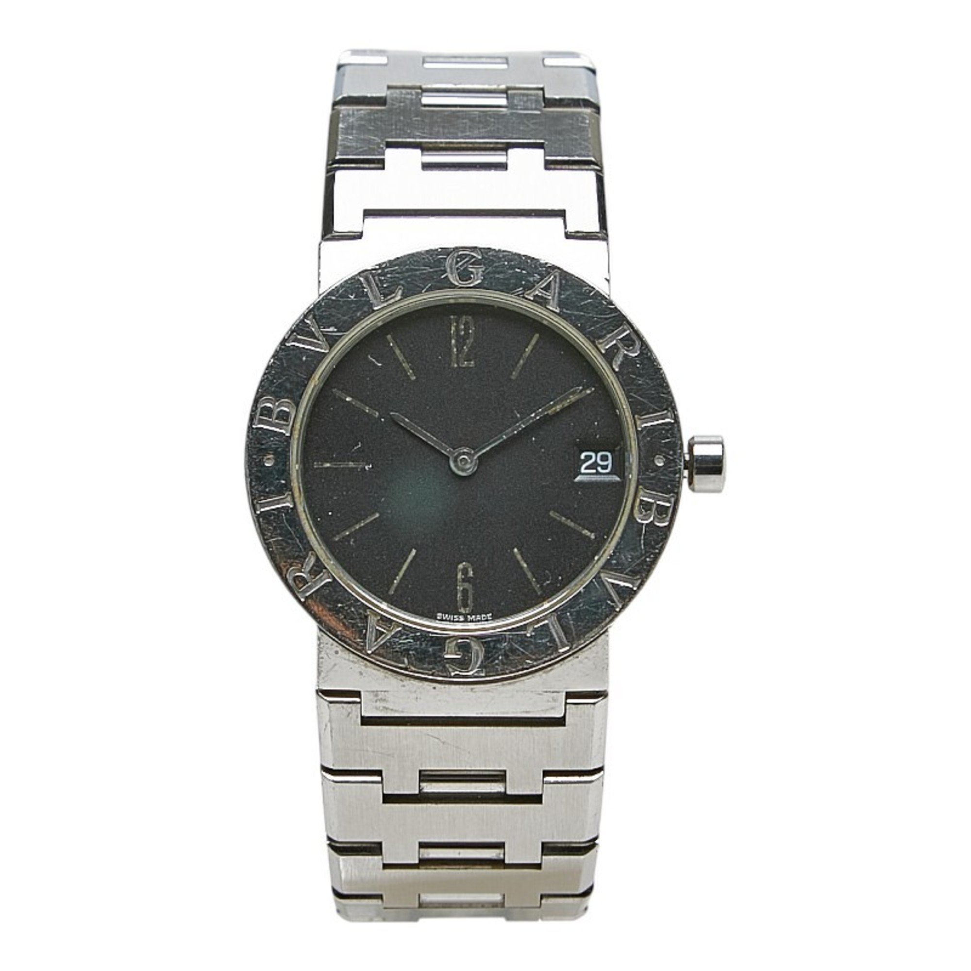 BVLGARI Watch BB30SS Quartz Black Dial Stainless Steel Women's