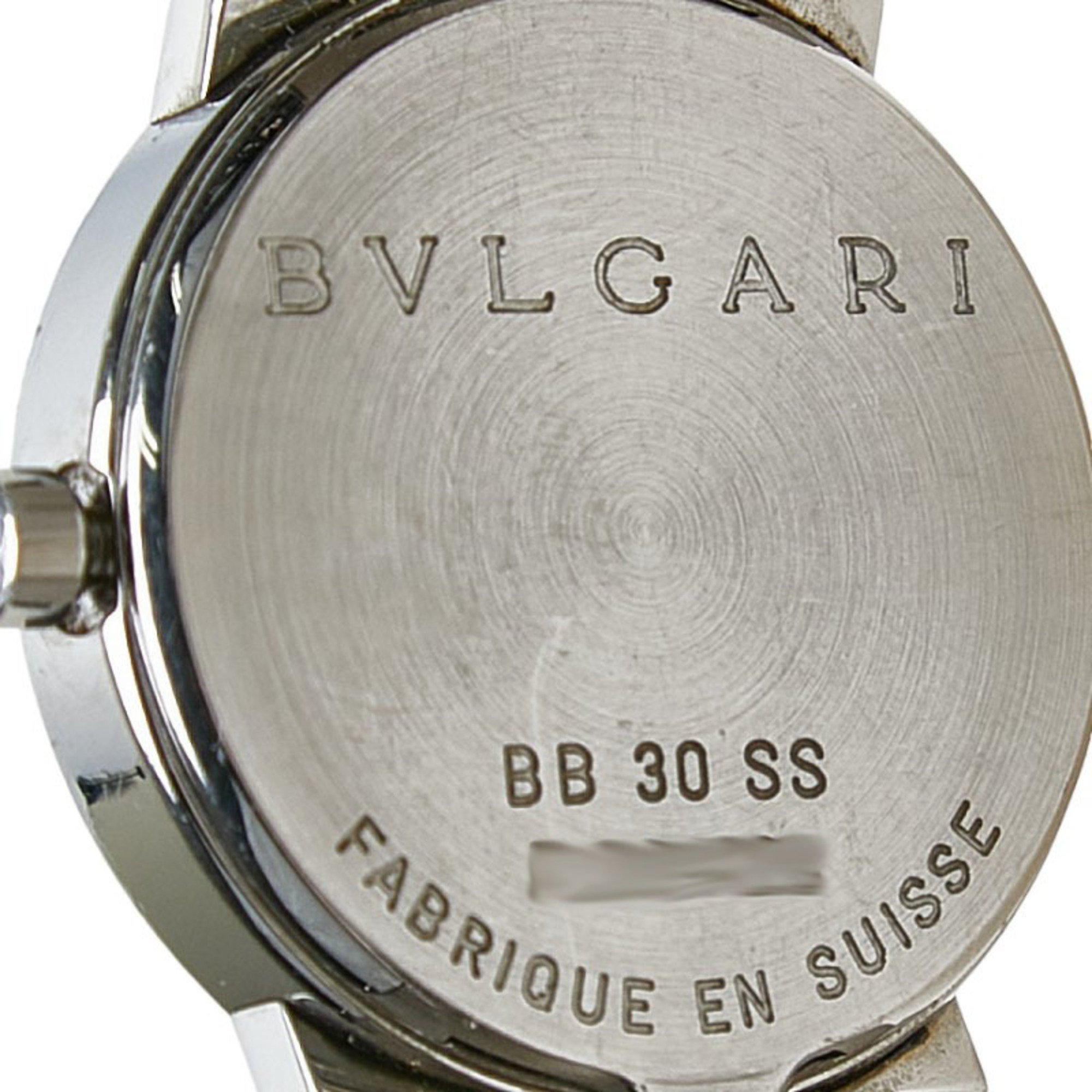 BVLGARI Watch BB30SS Quartz Black Dial Stainless Steel Women's