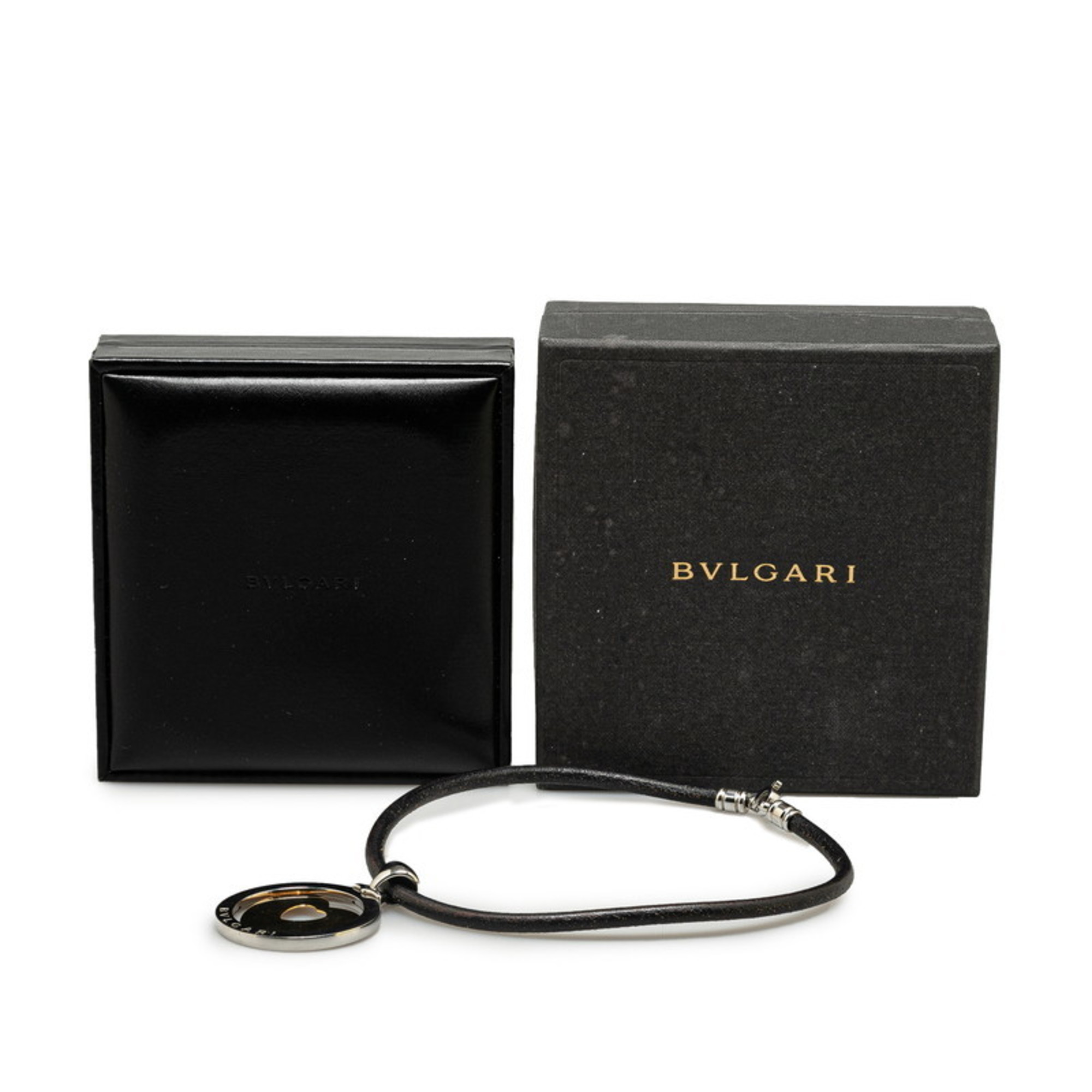 BVLGARI Tondo Heart Choker Necklace K18YG Yellow Gold Women's