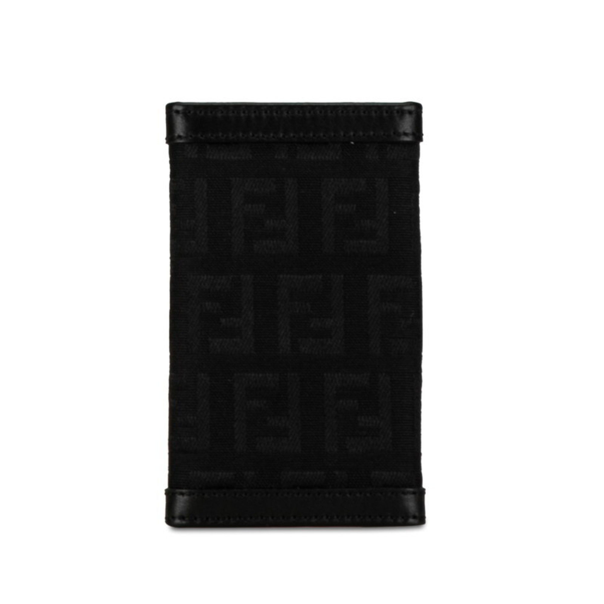 FENDI Zucchino 6-ring key case 8AP002 Black canvas leather women's