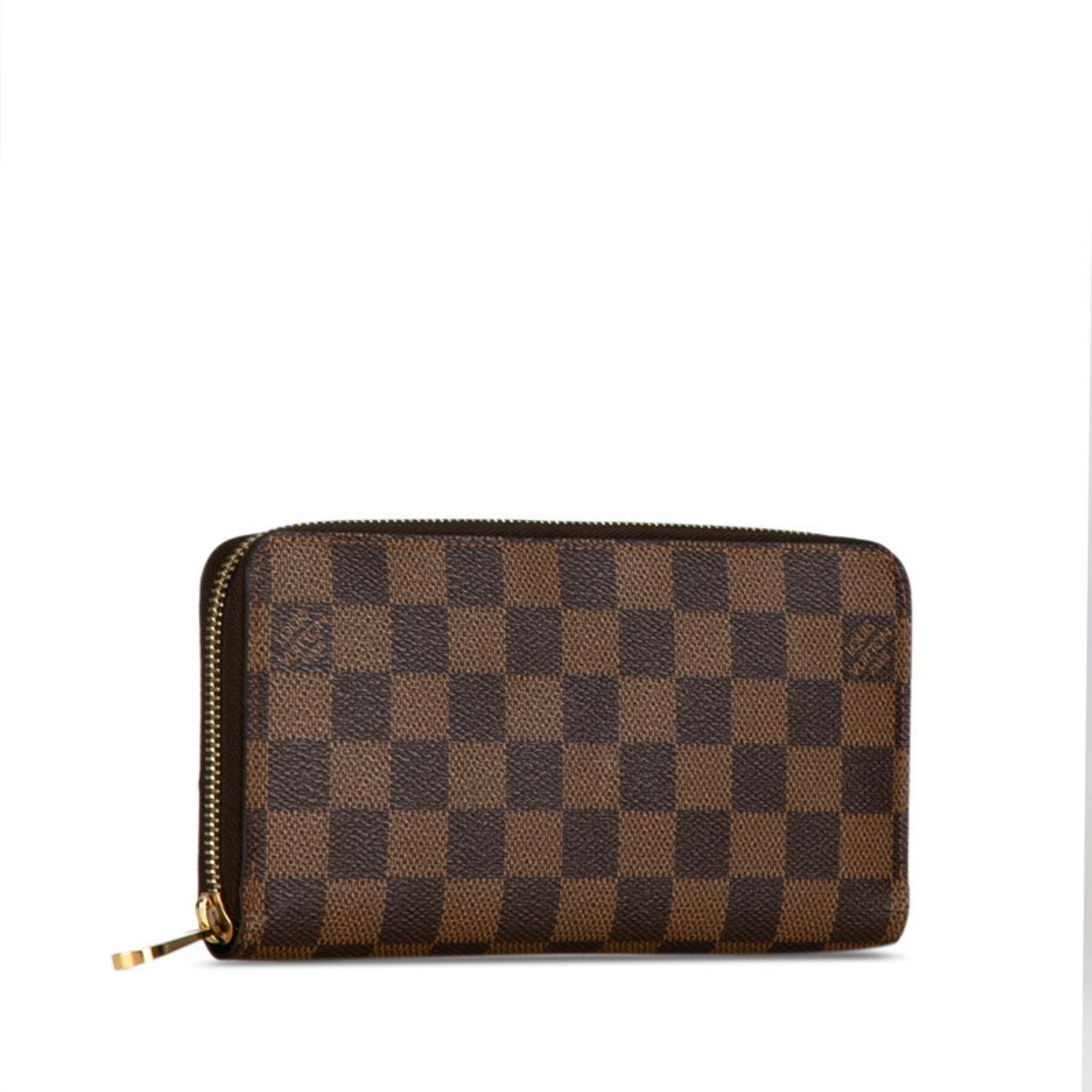 Louis Vuitton Damier Zippy Wallet Round Long N60015 Brown PVC Women's LOUIS VUITTON