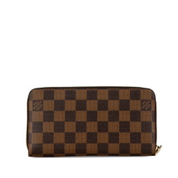 Louis Vuitton Damier Zippy Wallet Round Long N60015 Brown PVC Women's LOUIS VUITTON