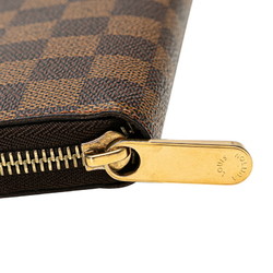 Louis Vuitton Damier Zippy Wallet Round Long N60015 Brown PVC Women's LOUIS VUITTON