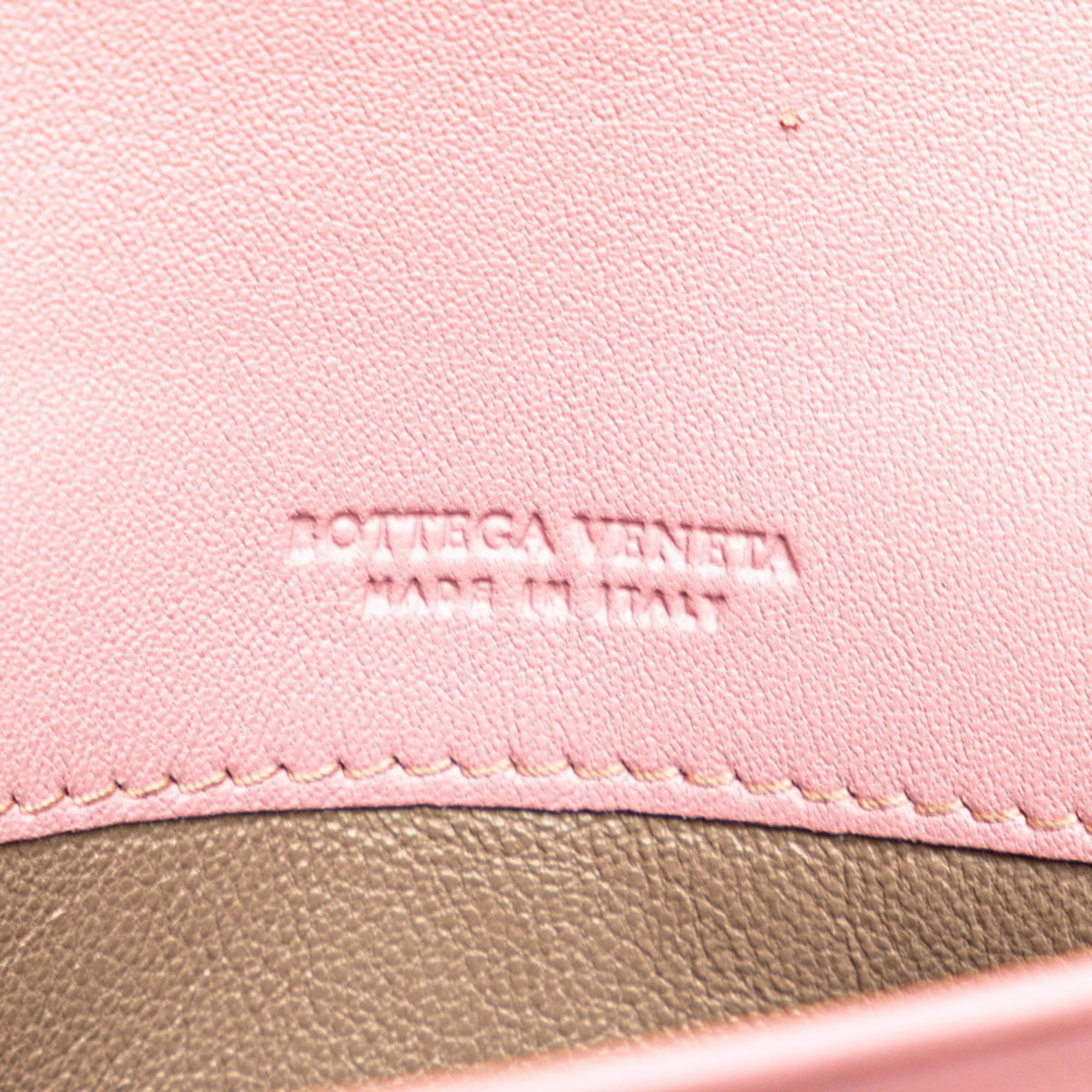 Bottega Veneta Intrecciato Long Wallet Pink Leather Women's BOTTEGAVENETA