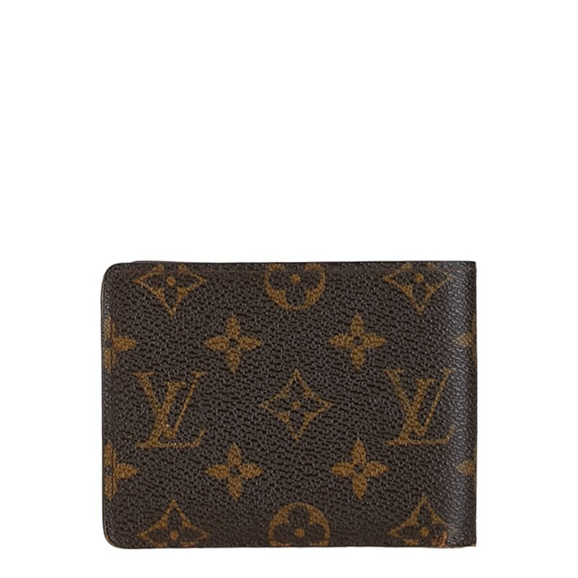 Louis Vuitton Monogram Portefeuille Multiple Bi-fold Wallet Compact M60895 Brown PVC Women's LOUIS VUITTON