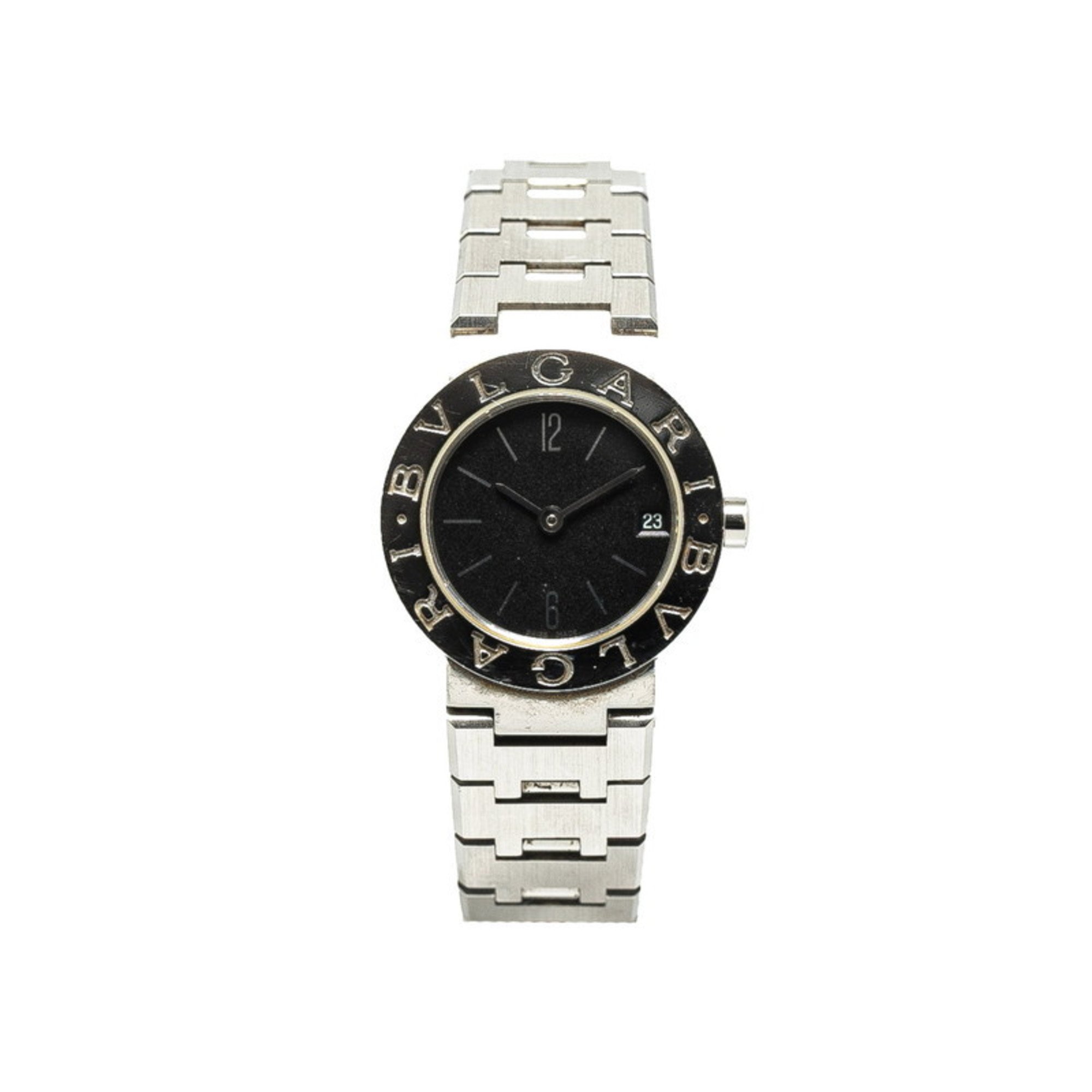 BVLGARI Watch BB23SS Quartz Black Dial Stainless Steel Women's