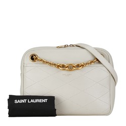 Saint Laurent Chain Shoulder Bag 669308 Greige Leather Women's SAINT LAURENT