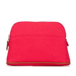 Hermes Bolide Pouch Hibiscus Pink Canvas Women's HERMES