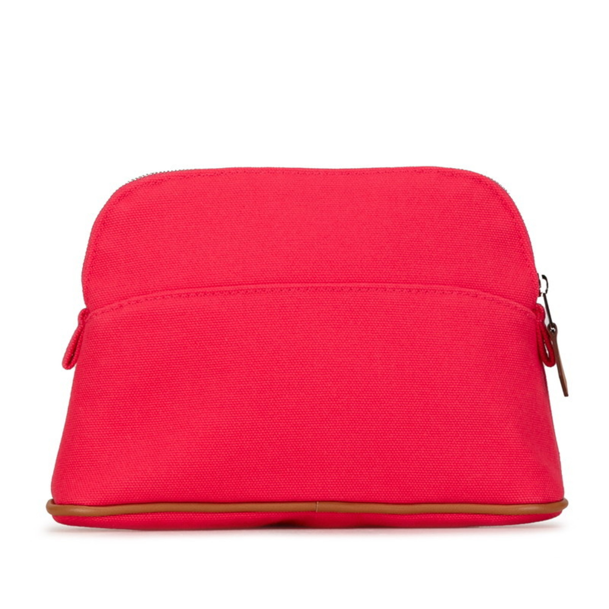 Hermes Bolide Pouch Hibiscus Pink Canvas Women's HERMES