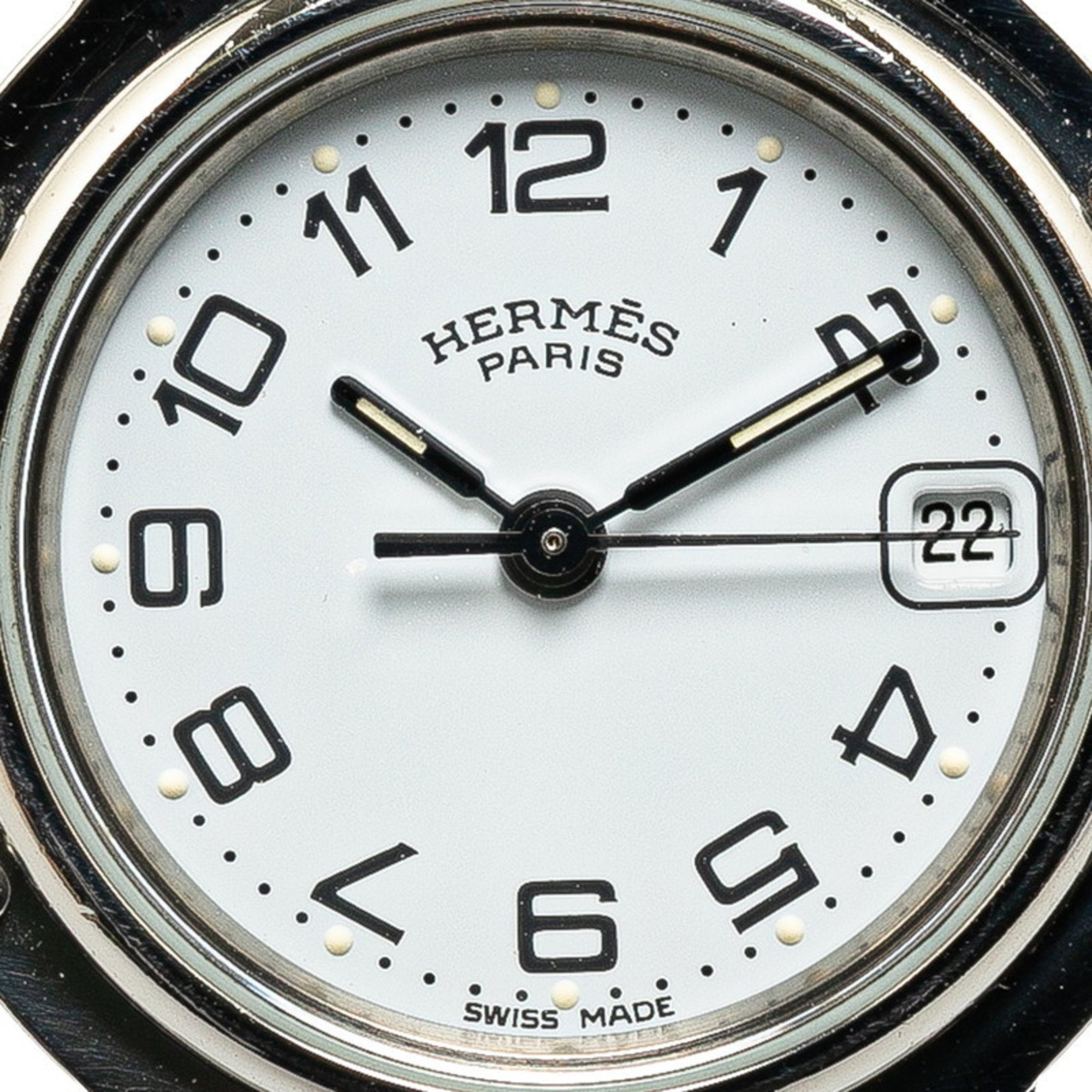 Hermes Clipper Watch CL4.210 Quartz White Dial Stainless Steel Women's HERMES