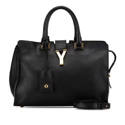 Saint Laurent Y-Line Petit Cabas Handbag Shoulder Bag 311210 Black Gold Leather Women's SAINT LAURENT