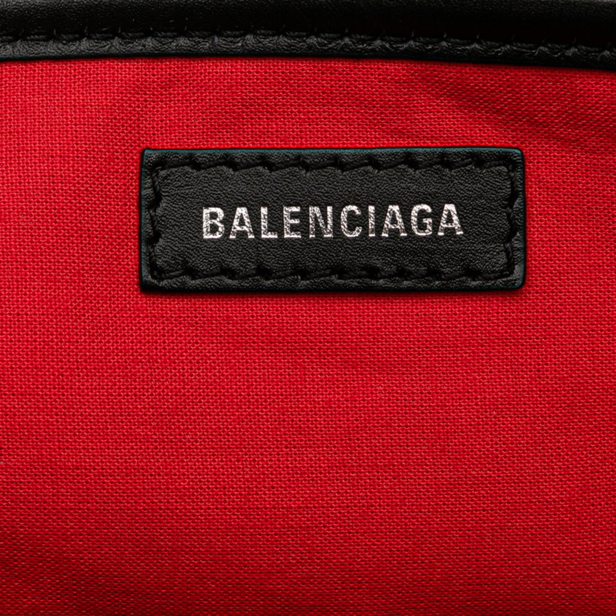 Balenciaga Navy Cabas M Check Handbag Tote Bag 339933 Red Black Multicolor Wool Leather Women's BALENCIAGA