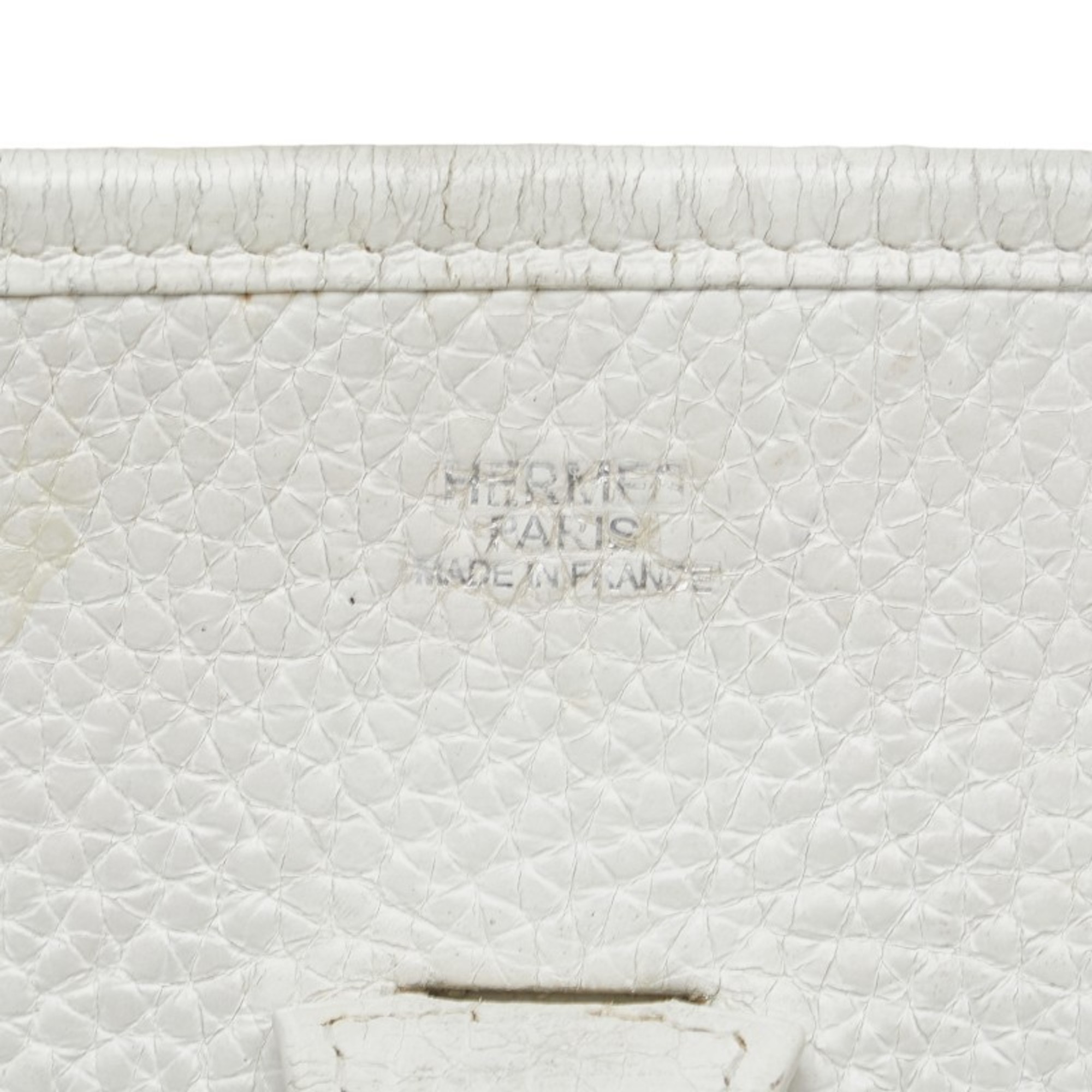 Hermes Evelyn PM Shoulder Bag White Silver Leather Women's HERMES