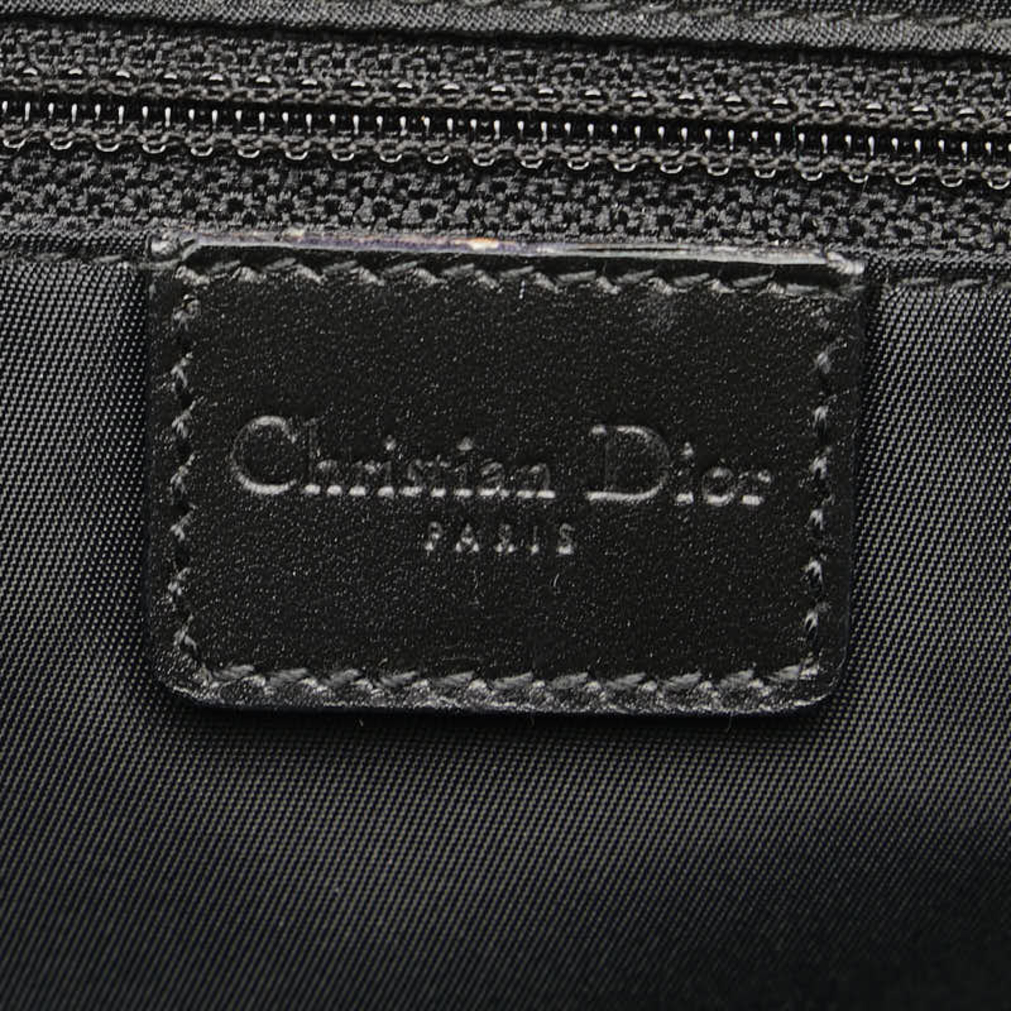 Christian Dior Dior Trotter Shoulder Bag Black Canvas Women's