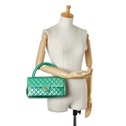 Chanel Coco Mark Matelasse Bag Parents Only Handbag Green Gold Leather Women's CHANEL