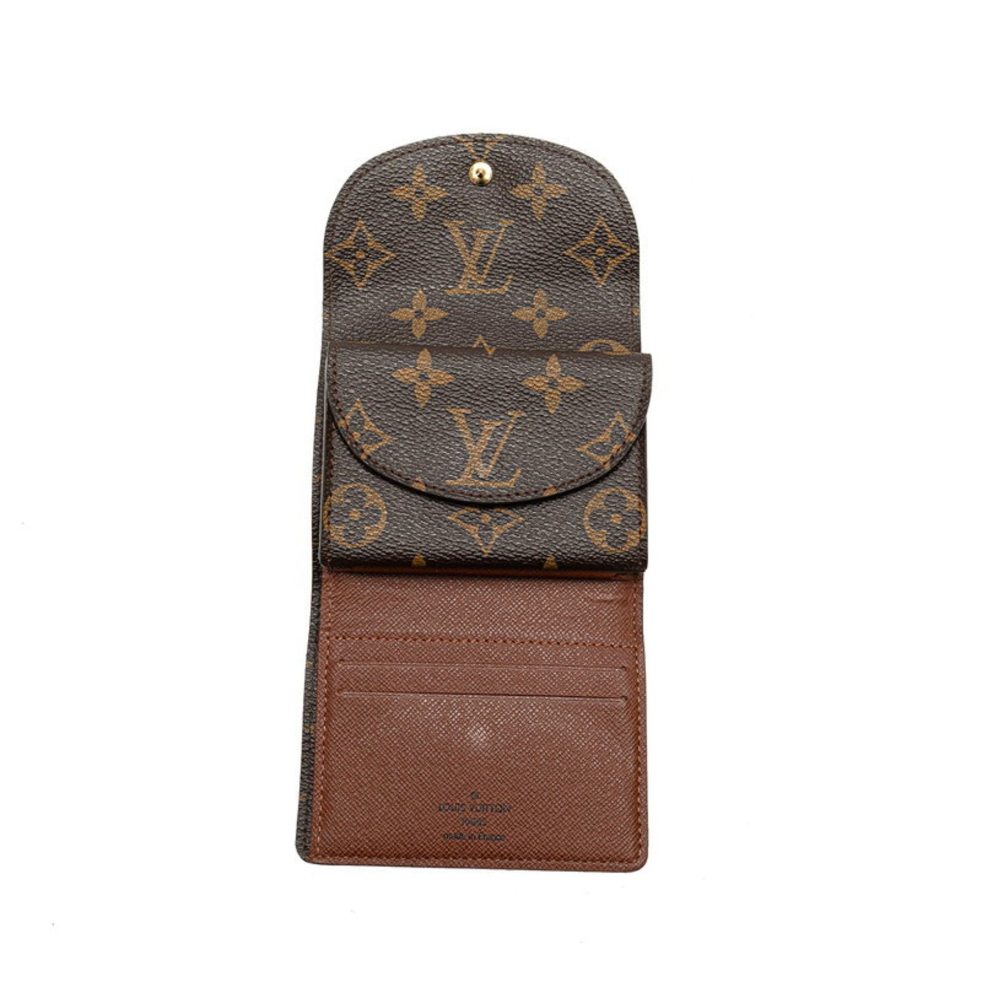 Louis Vuitton Monogram Portefeuille Helene Bi-fold Wallet Compact M60253 Brown PVC Women's LOUIS VUITTON