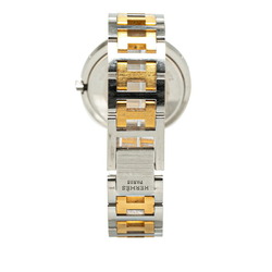 Hermes Clipper Watch Quartz White Dial Stainless Steel Plated Men's HERMES