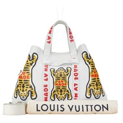 Louis Vuitton NIGO collaboration trolley tote bag shoulder M59366 white multicolor leather men's LOUIS VUITTON