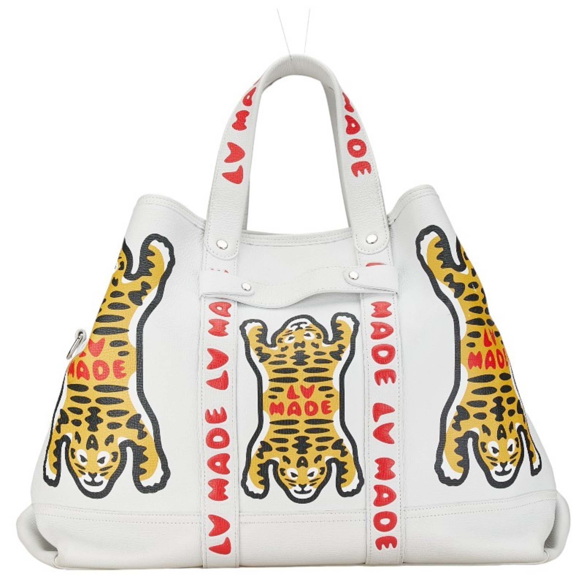 Louis Vuitton NIGO collaboration trolley tote bag shoulder M59366 white multicolor leather men's LOUIS VUITTON