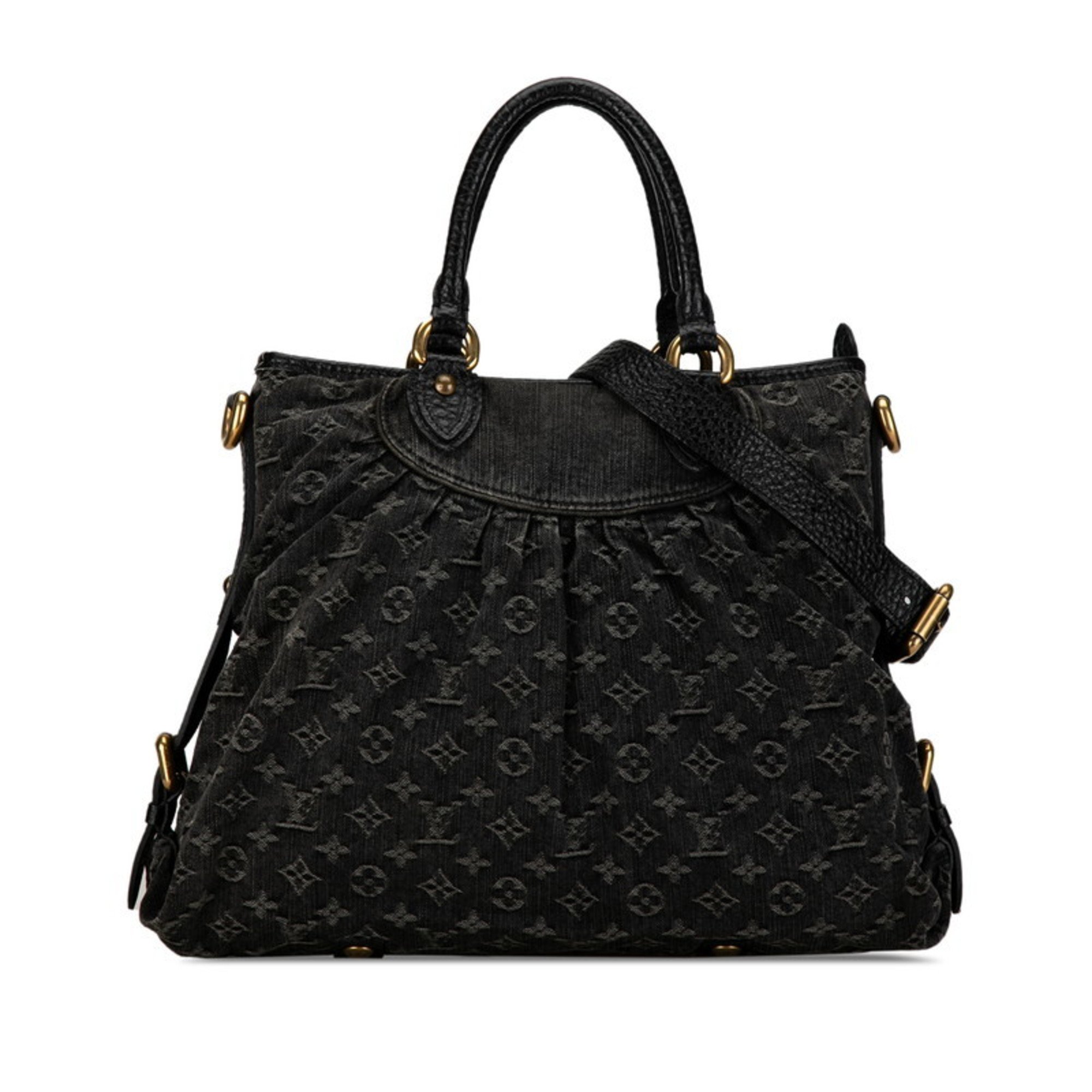 Louis Vuitton Monogram Denim Neo Cavi GM Handbag Shoulder Bag 2WAY M95352 Noir Black Canvas Leather Women's LOUIS VUITTON